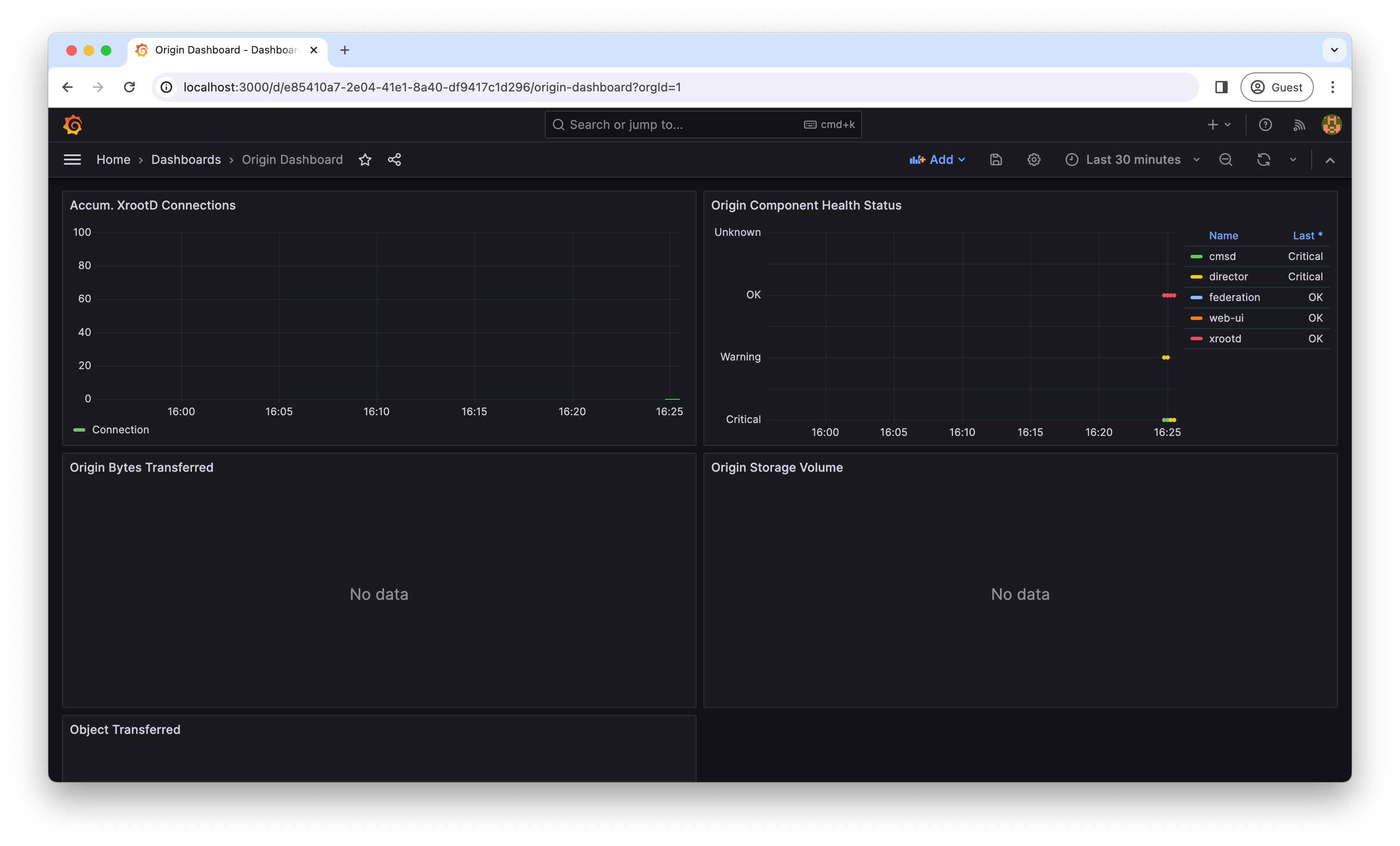 Screenshot of Grafana page to import dashboard